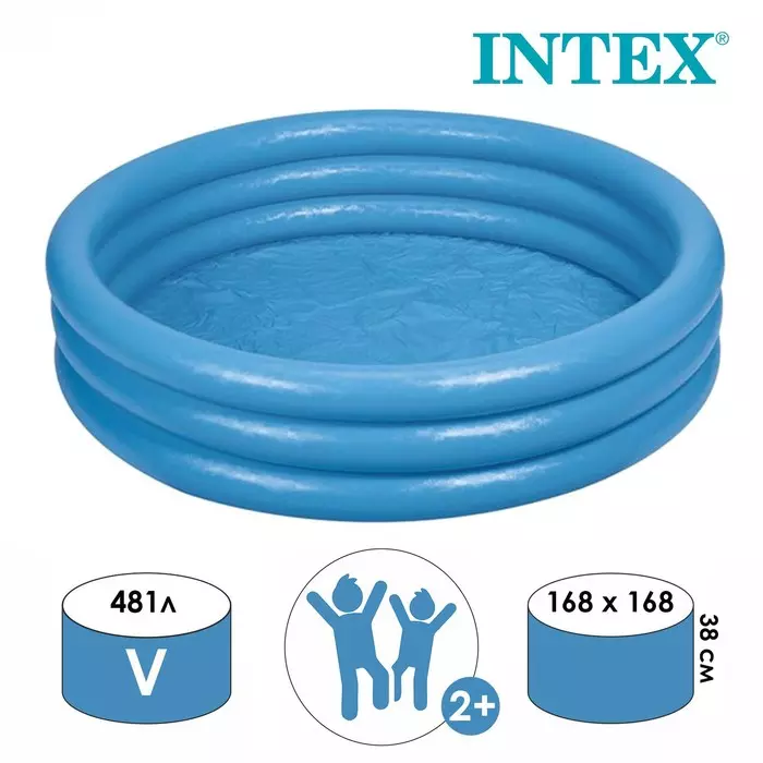 Бассейн надувной детский Intex Crystal Blue 58446 (168х38 см)