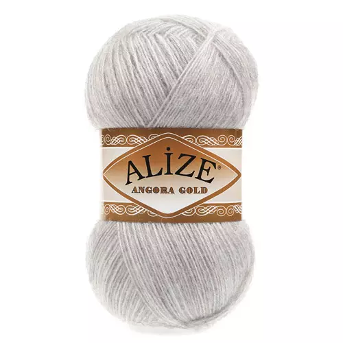 Пряжа Alize Angora Gold 100гр 550м светло-серый меланж 80%акрил 20%шерсть