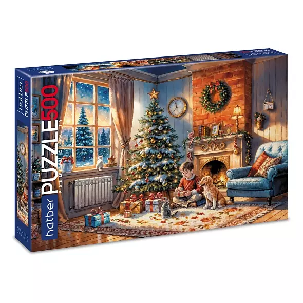 Новогодний пазл 500 элементов 480х330 мм Магия праздника Hatber Premium 093268