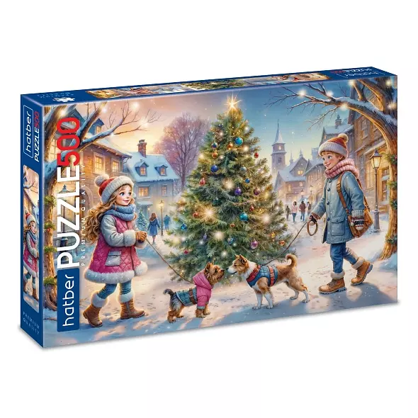Новогодний пазл 500 элементов 480х330 мм Приятная встреча Hatber Premium 093270