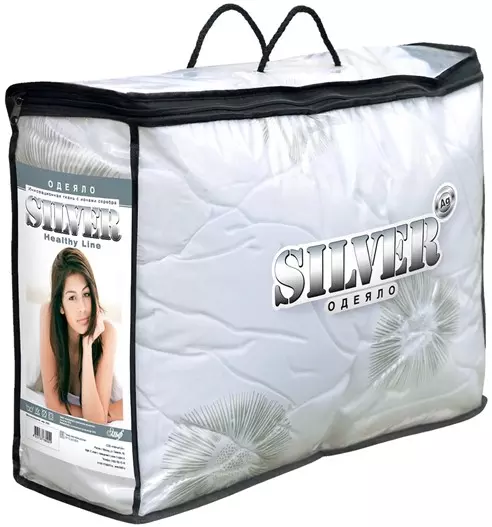 Одеяло 1,5 спальное синтетический пух Silver всесезонное вес наполнителя 220 г/кв.м Эльф 636