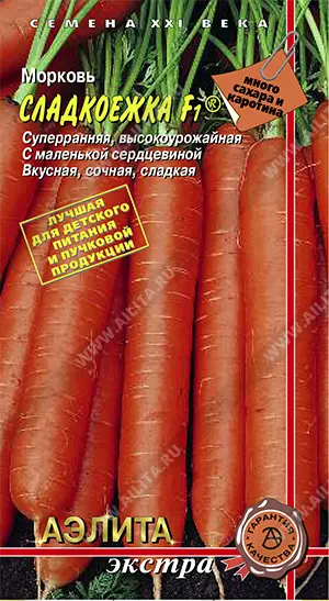 Семена Морковь Сладкоежка F1. АЭЛИТА Ц/П 0,25 г