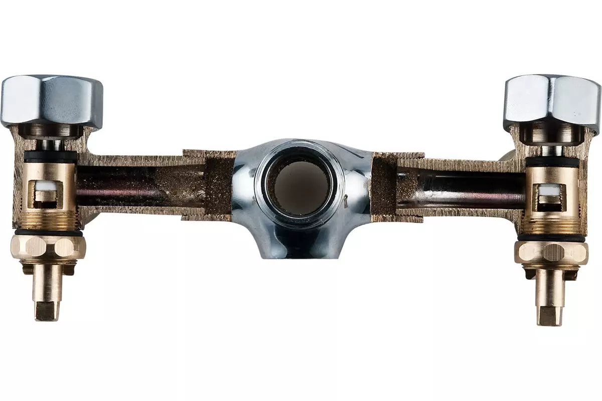 Двухвентильный смеситель для ванны, длинный излив 36 см, хром Профсан ПСМ См-ВУДРНШлА PSM-156-89