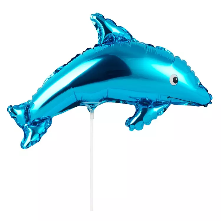 Шар фольгированный 23 см/9 Дельфин голубой 1206-1382