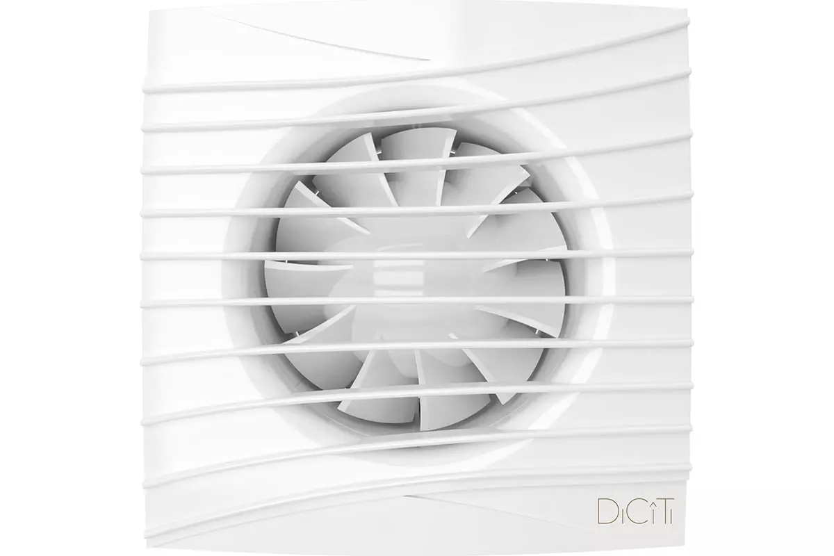 Вентилятор вытяжной накладной D-100 DICITI SILENT 4C обратный клапан белый