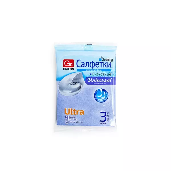 Салфетка вискоза 30*38 см. 3 шт. Grifon 910-007