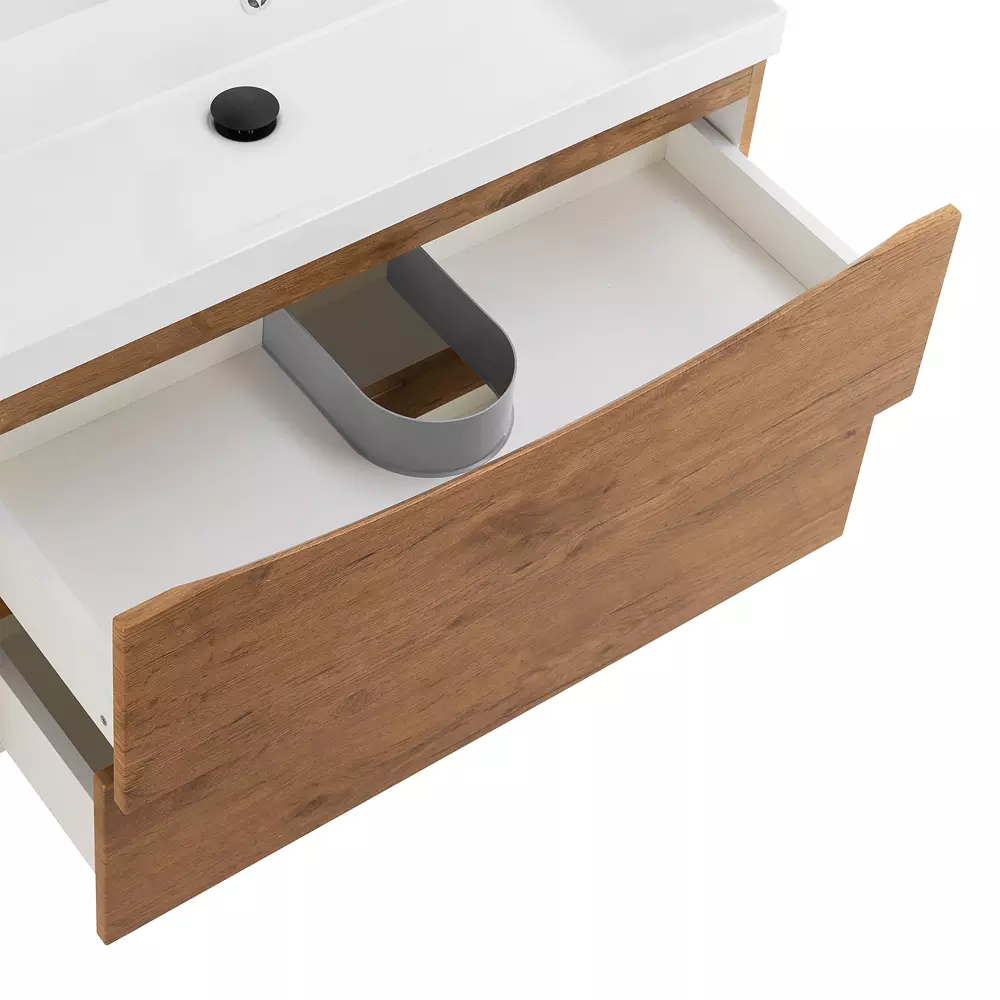 Подвесная тумба с раковиной BelBagno 80 см дуб натуральный MARINO-800-2C-SO-RN-P+BB800/450-LV-MR-AST