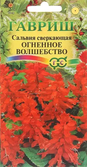 Семена цветов Сальвия сверкающая Огненное волшебство ГАВРИШ 0,05 г ц/п