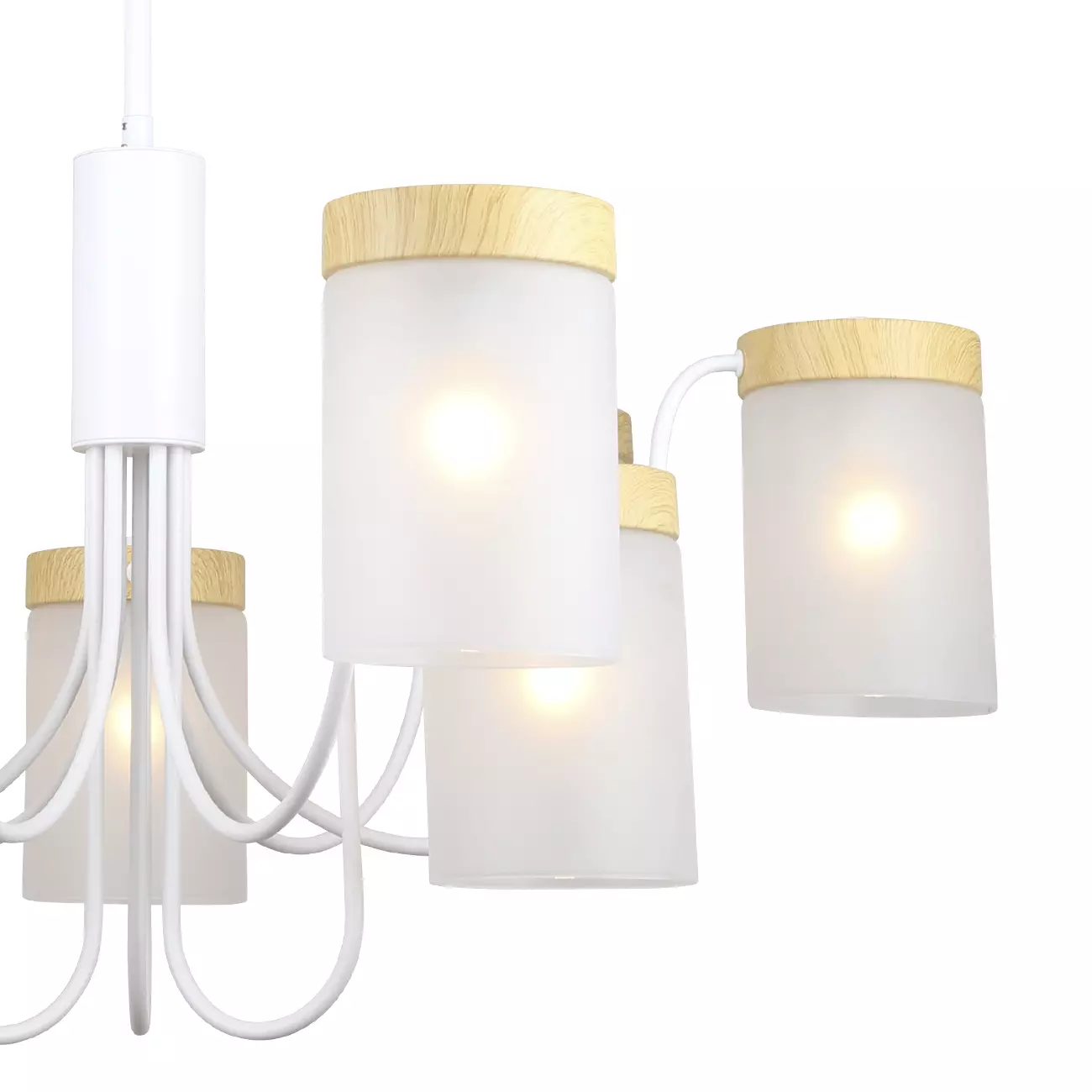 Люстра на штанге 9хЕ14 белый/дерево Escada 1172/9P