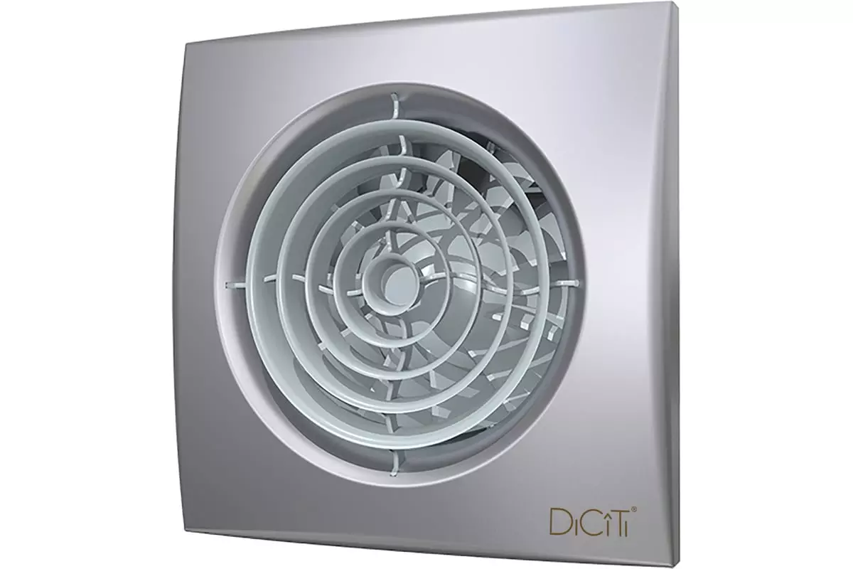 Вентилятор накладной вытяжной осевой AURA 4С gray metal (D=100, V=90m3/h), обр. клапан