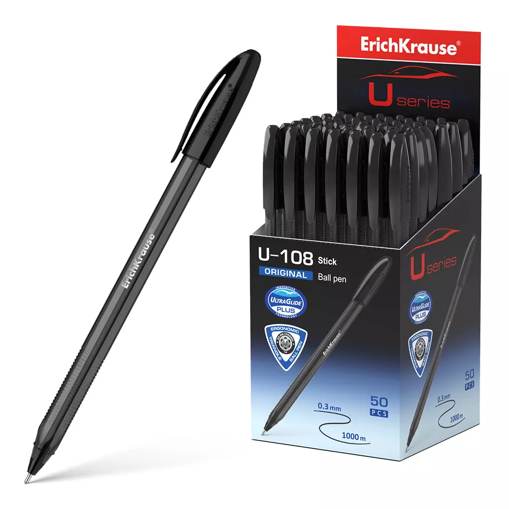 Шариковая ручка ErichKrause 47596 U-108 Original Stick 1.0, Ultra Glide Technology, черн