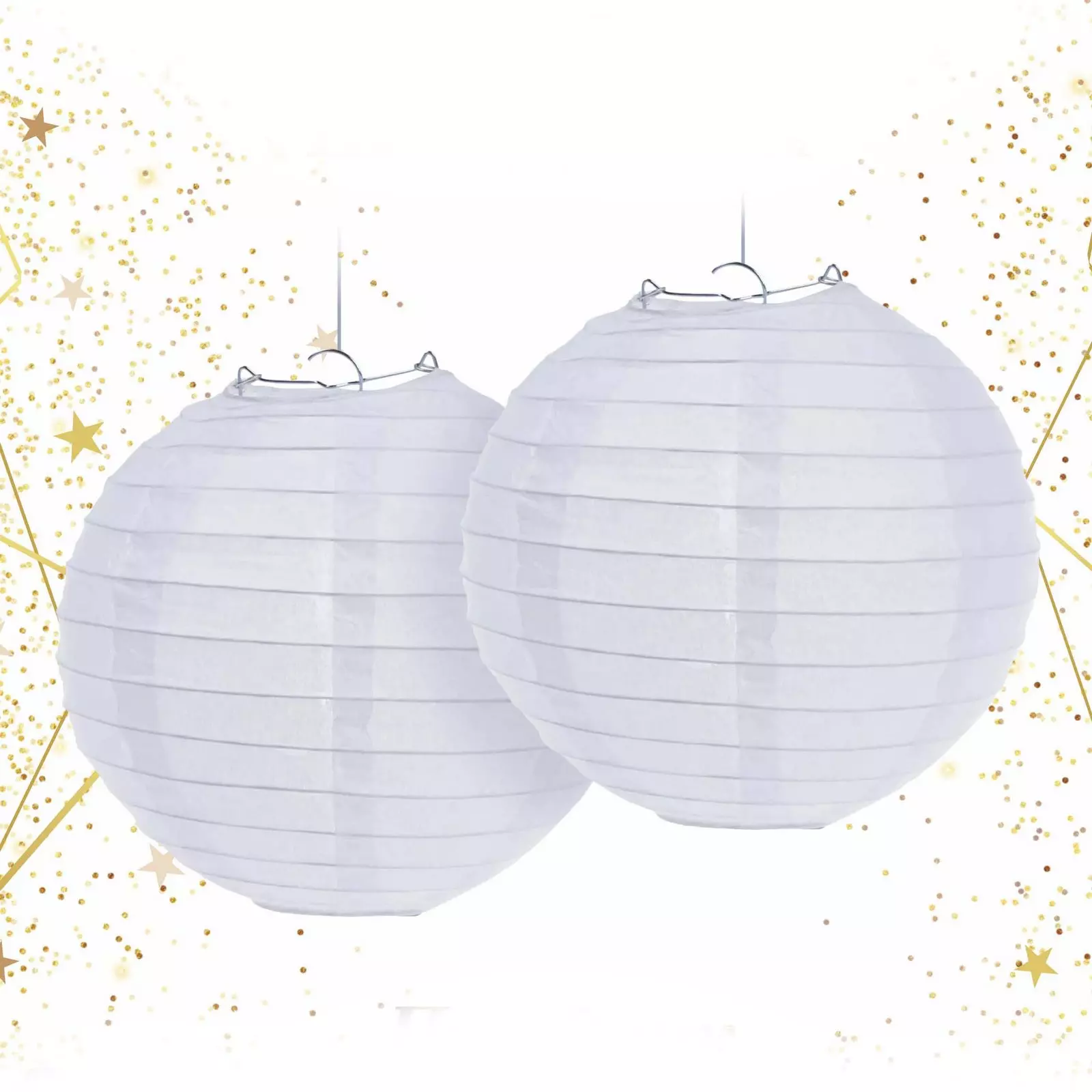 Набор фонариков Праздник набор 2 шт d 25 см белый 219-015