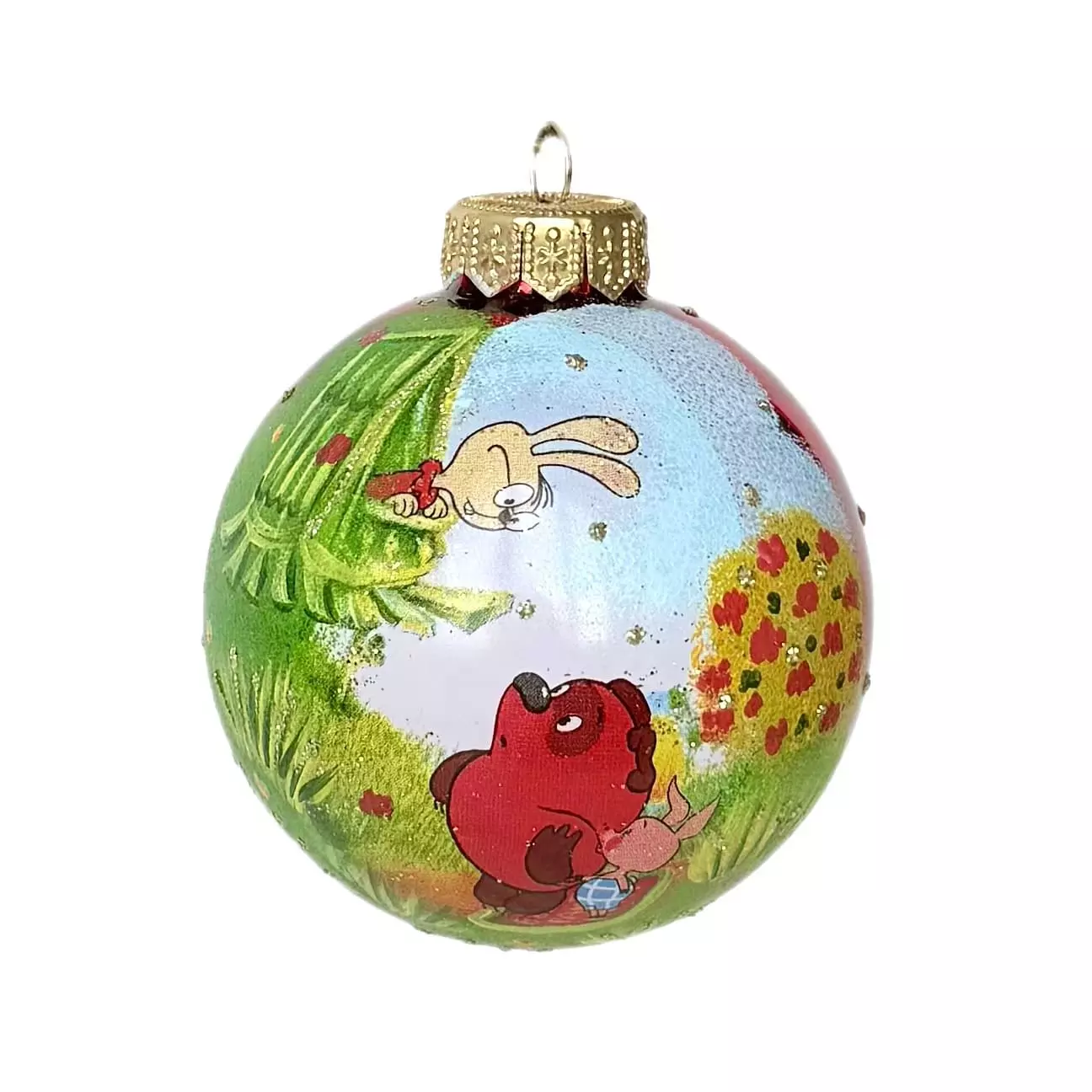 Елочный шар стекло Винни-Пух-4 8 см Коломеев КУ-80-254066