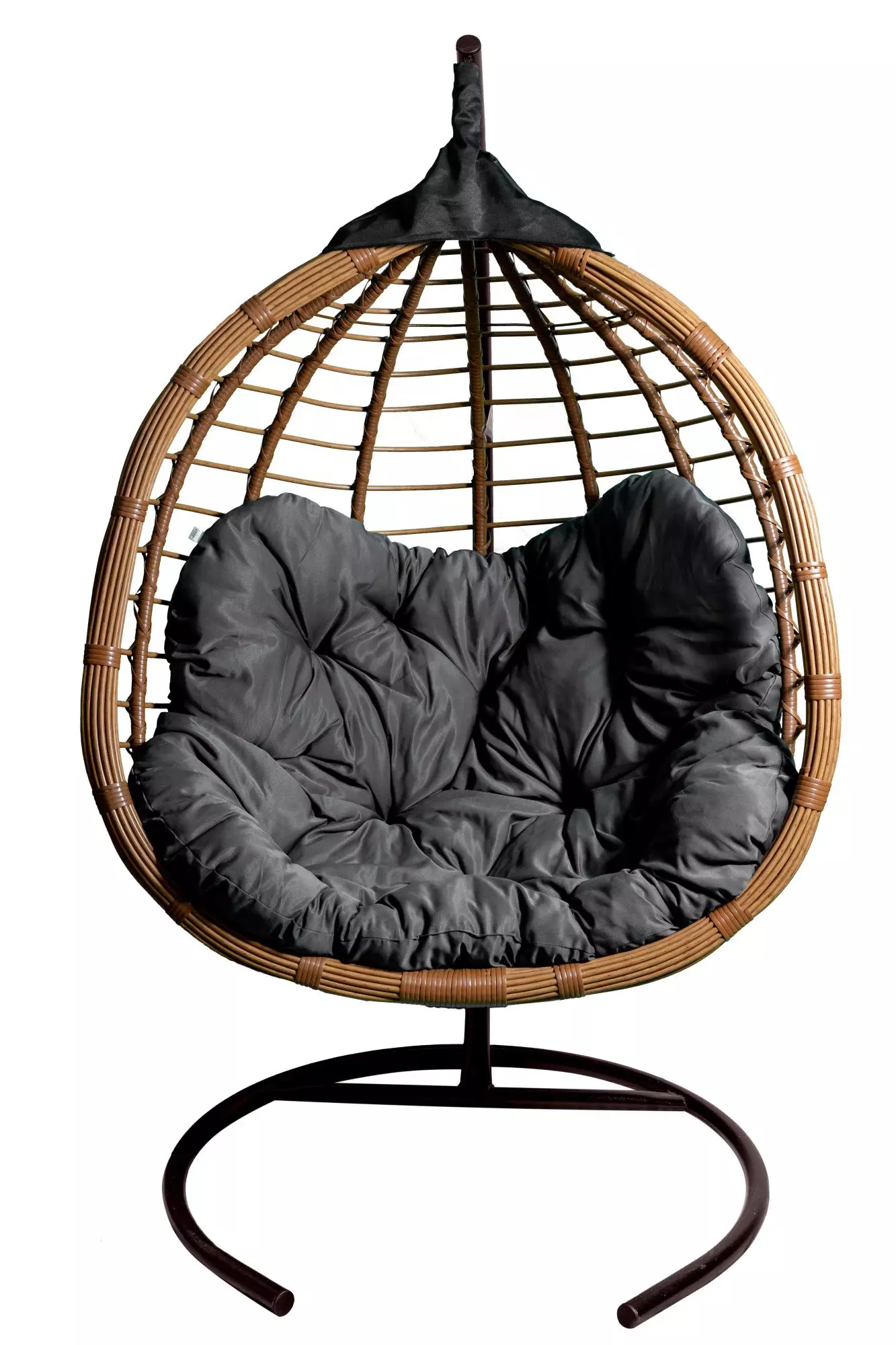 Кресло подвесное двойное Ортис CN900-МТКОР цв.корзины бежевый, подушки серый Garden story 