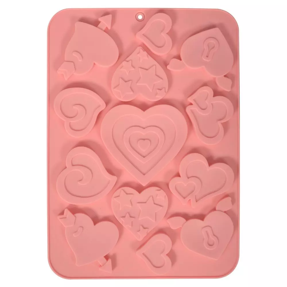 Форма для шоколадных конфет "Сердечки ассорти", размер 23х16,5х1 см. VL80-558