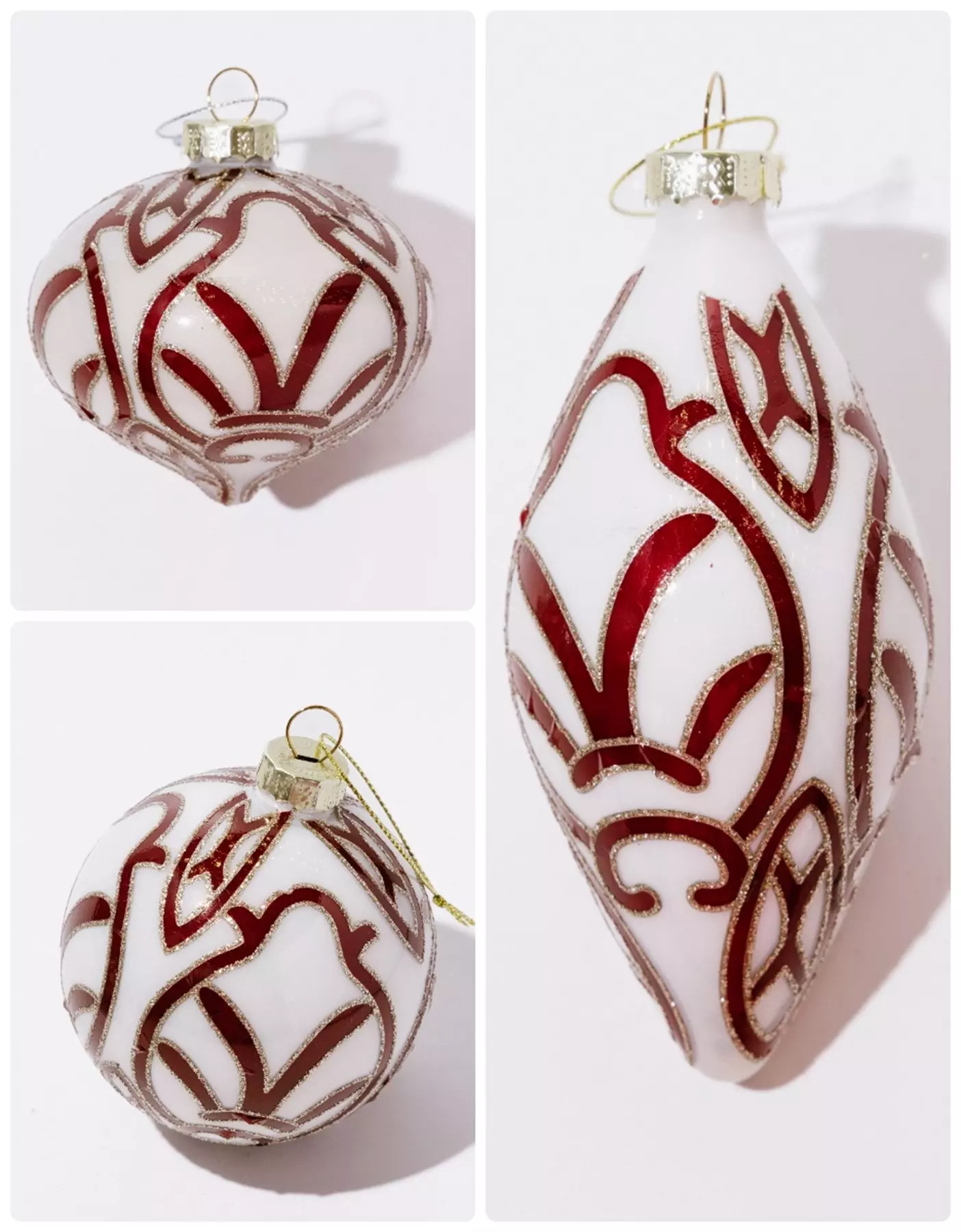 Елочные украшения стекло (3 шт) Волшебство на ветках VNV23/3-68