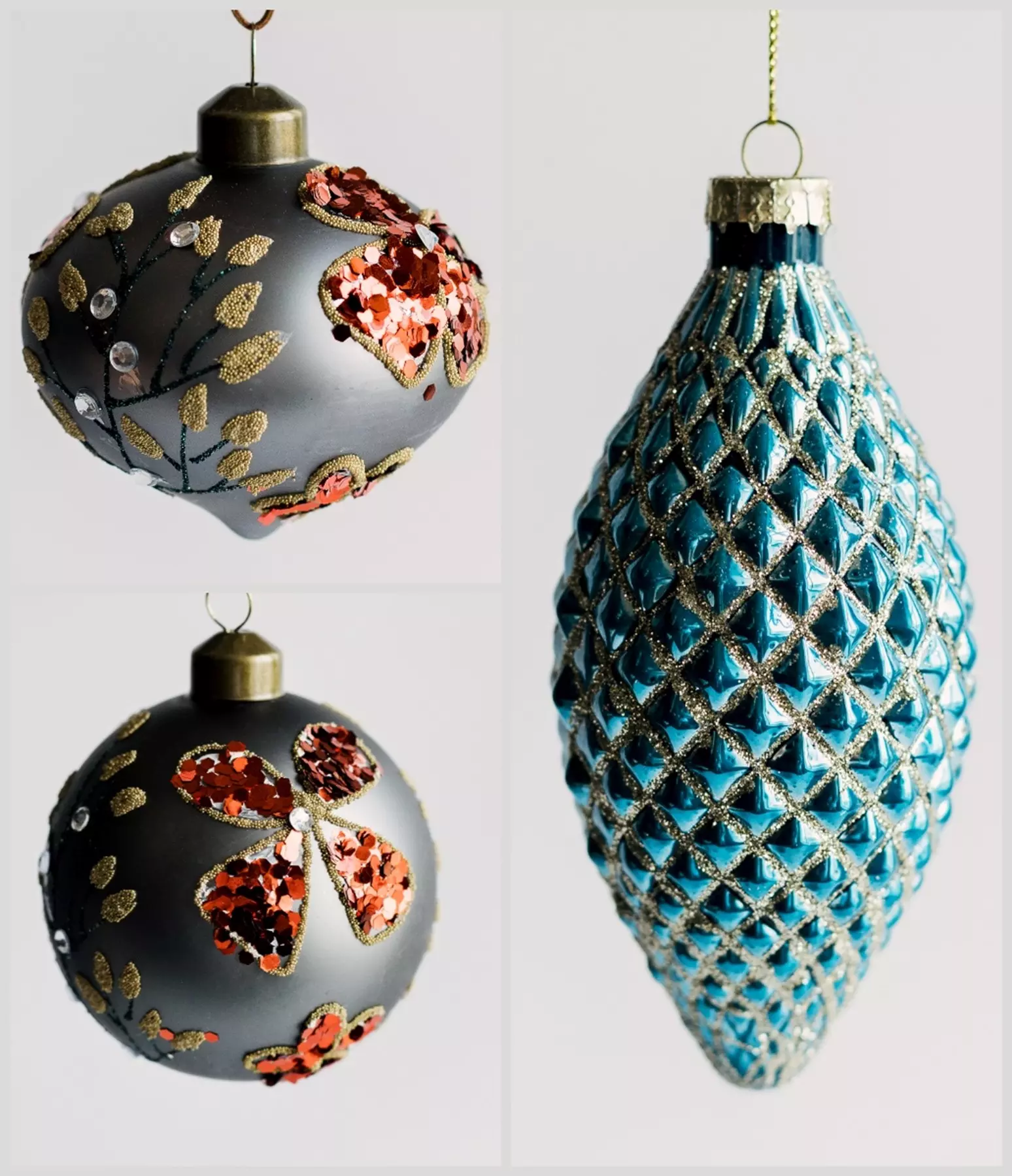 Елочные украшения стекло (3 шт) Волшебство на ветках VNV23/3-76