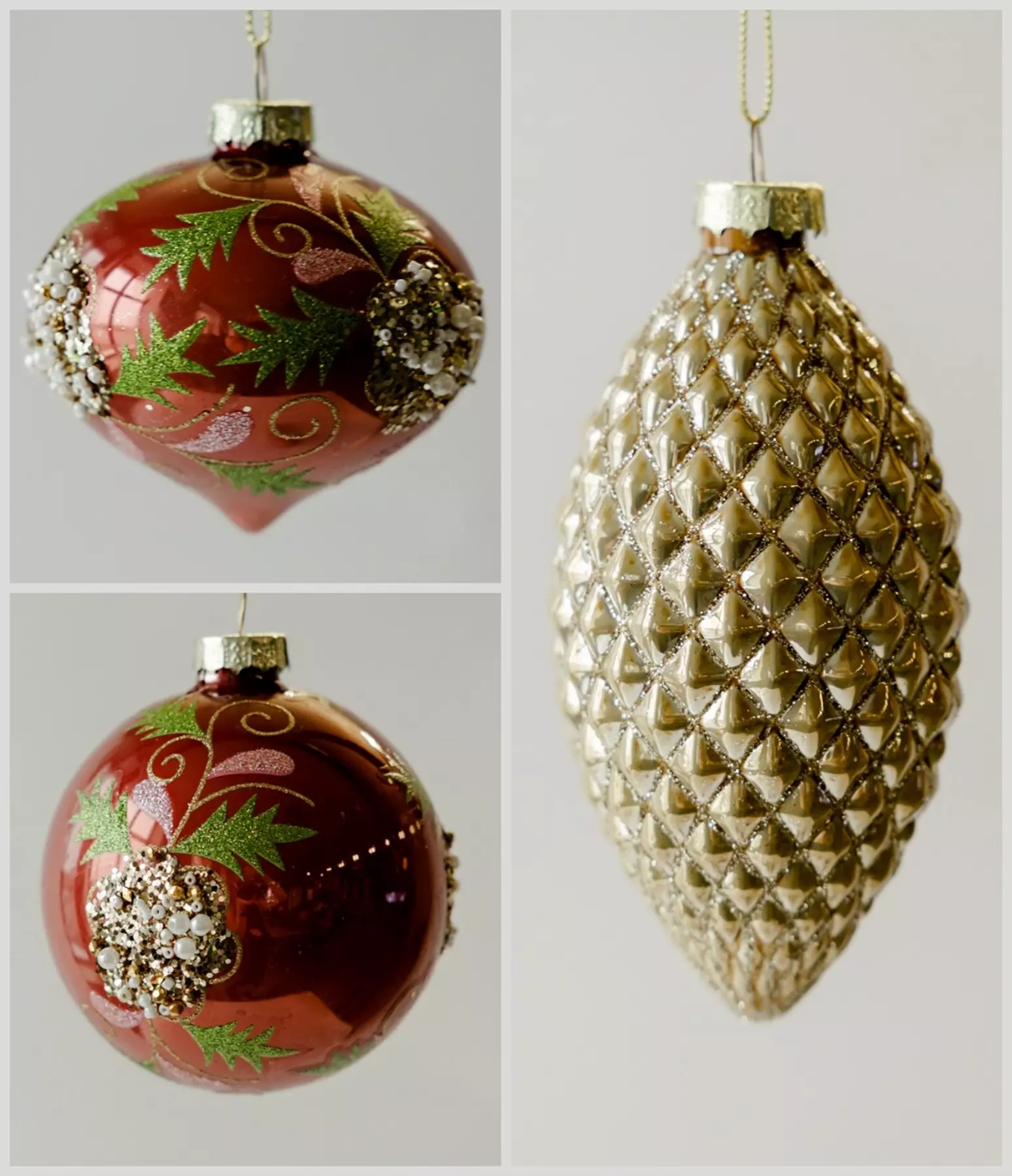 Елочные украшения стекло (3 шт) Волшебство на ветках VNV23/3-81