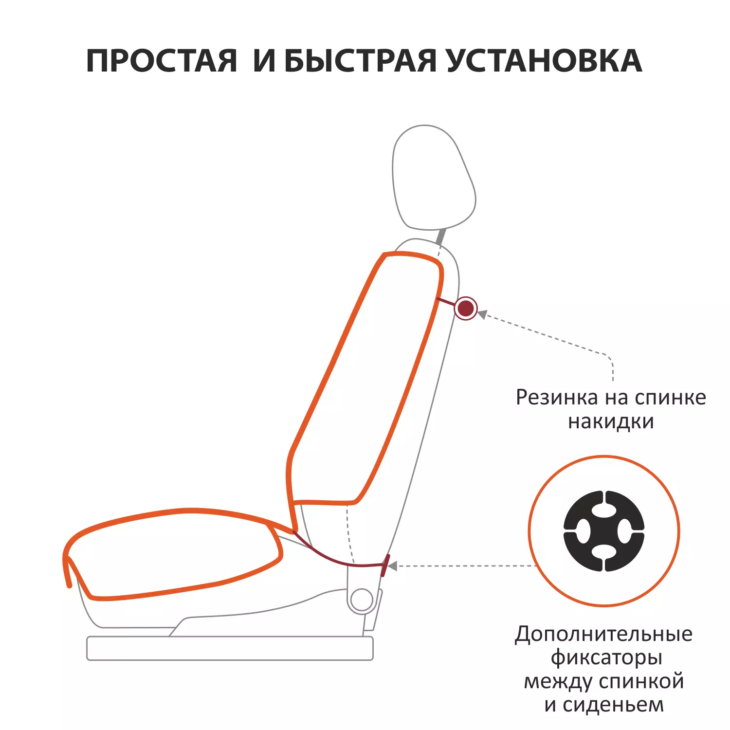 Накидка на автокресло массажная деревянная VOIN с велюровой подкладкой 90*42 см /черный/