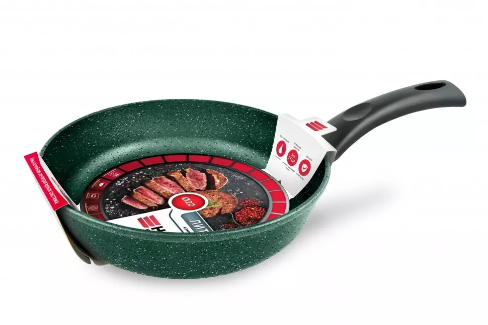 Сковорода 22 см, литой алюминий, Каменная &quot;Балтик грин&quot; 16122