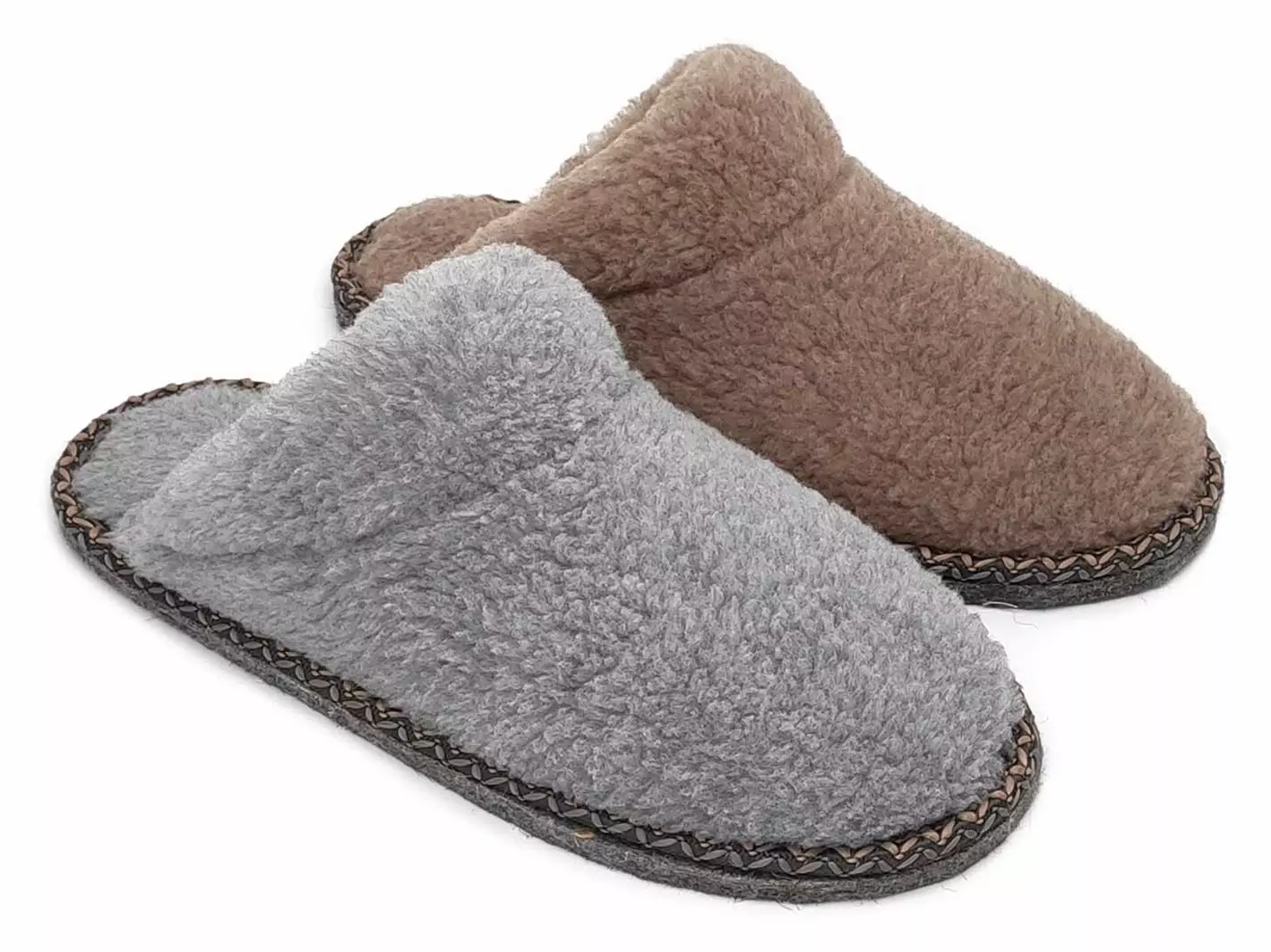Тапочки мужские закрытые LuckyLand 4291 M-M-FUR коричневый/серый, р-р 46