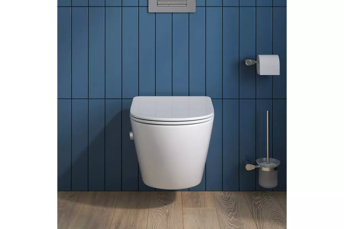 Подвесной унитаз с функцией биде BelBagno UNO BB3105CHR-BS/SC, микролифт