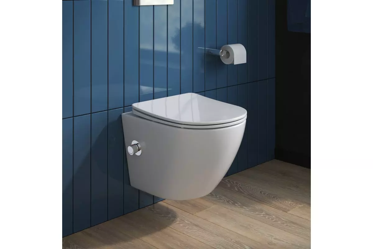 Подвесной унитаз с функцией биде BelBagno UNO BB3105CHR-BS/SC, микролифт