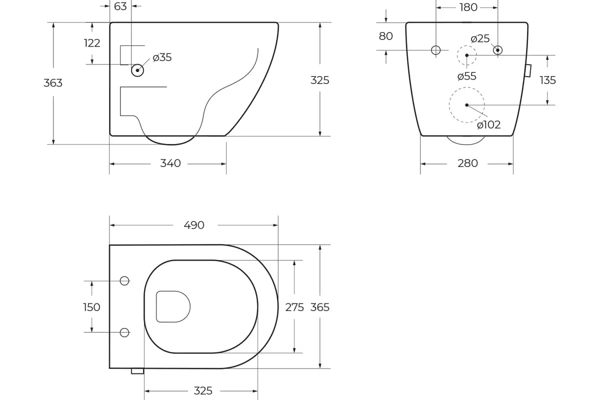 Подвесной унитаз с функцией биде BelBagno UNO BB3105CHR-BS/SC, микролифт