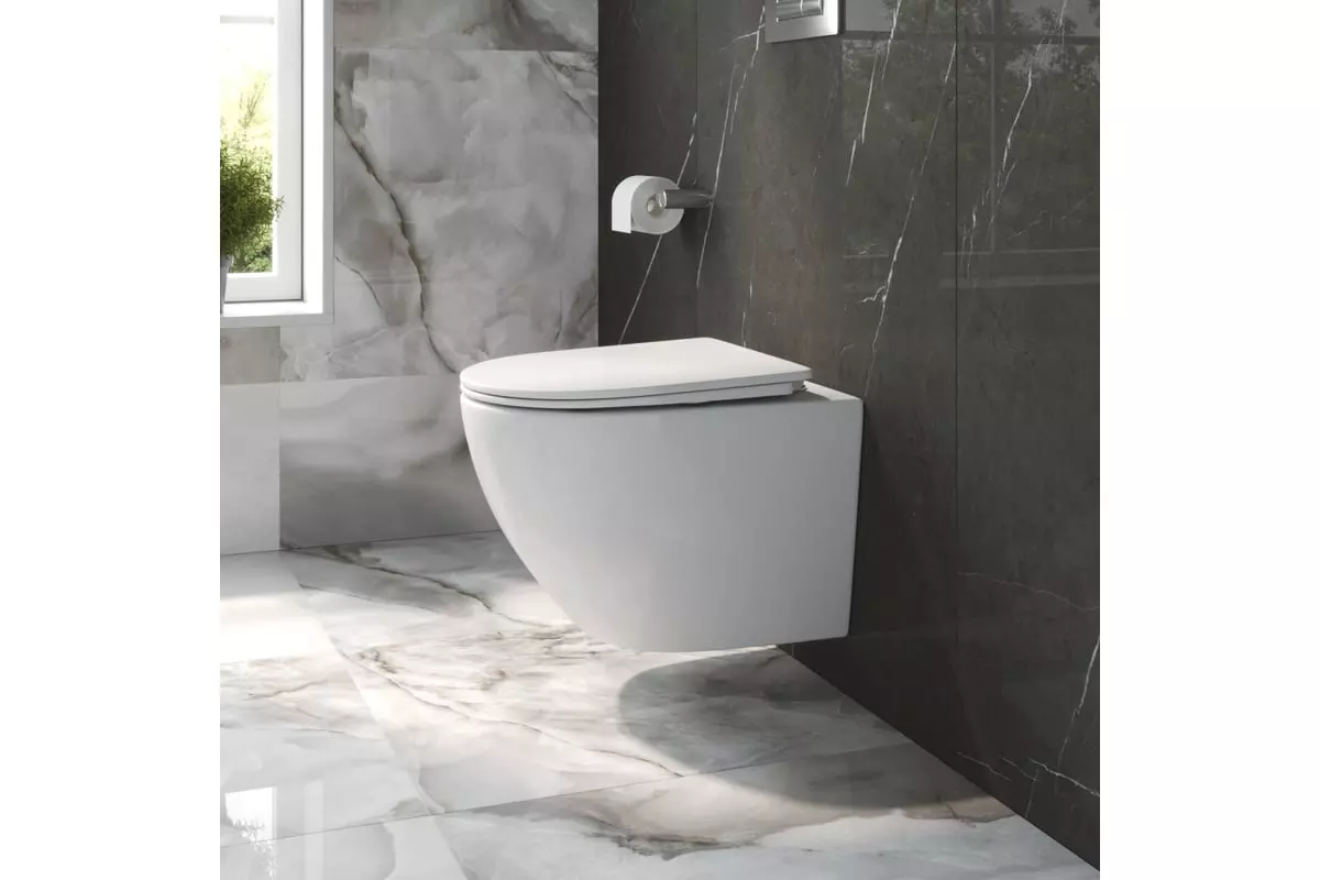 Подвесной унитаз BelBagno UNO-TOR BB5177CH-TOR/SC смыв TORNADO, микролифт