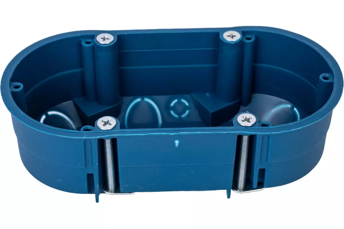 Подрозетник под гипсокартон 2-местный 140х65х45мм с лапками RUVinil 10142