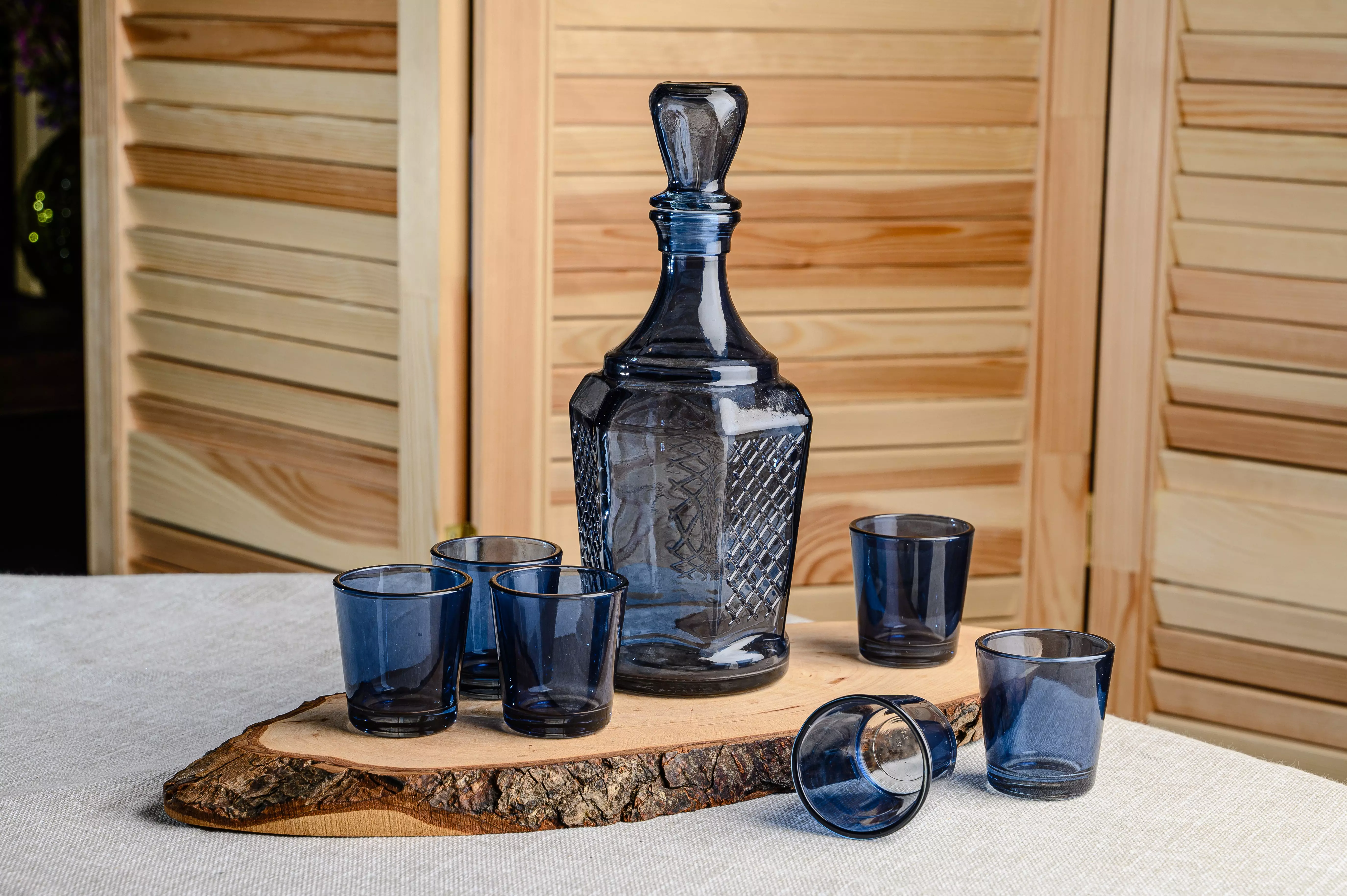 Набор 7 предметов: Графин 500 мл, 6 стопок 50 мл, "Ночное небо", Декостек 1432-Н7