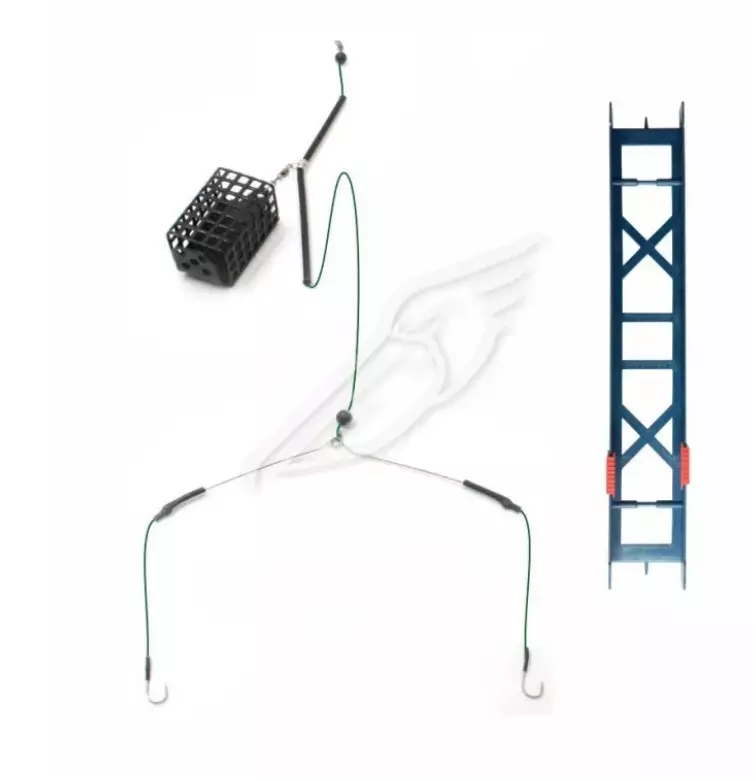 Оснастка фидерная Яман «Лещ №2», кормушка 60 г, коромысло 16 см, плет. шнур 0,25 мм, крючок №6