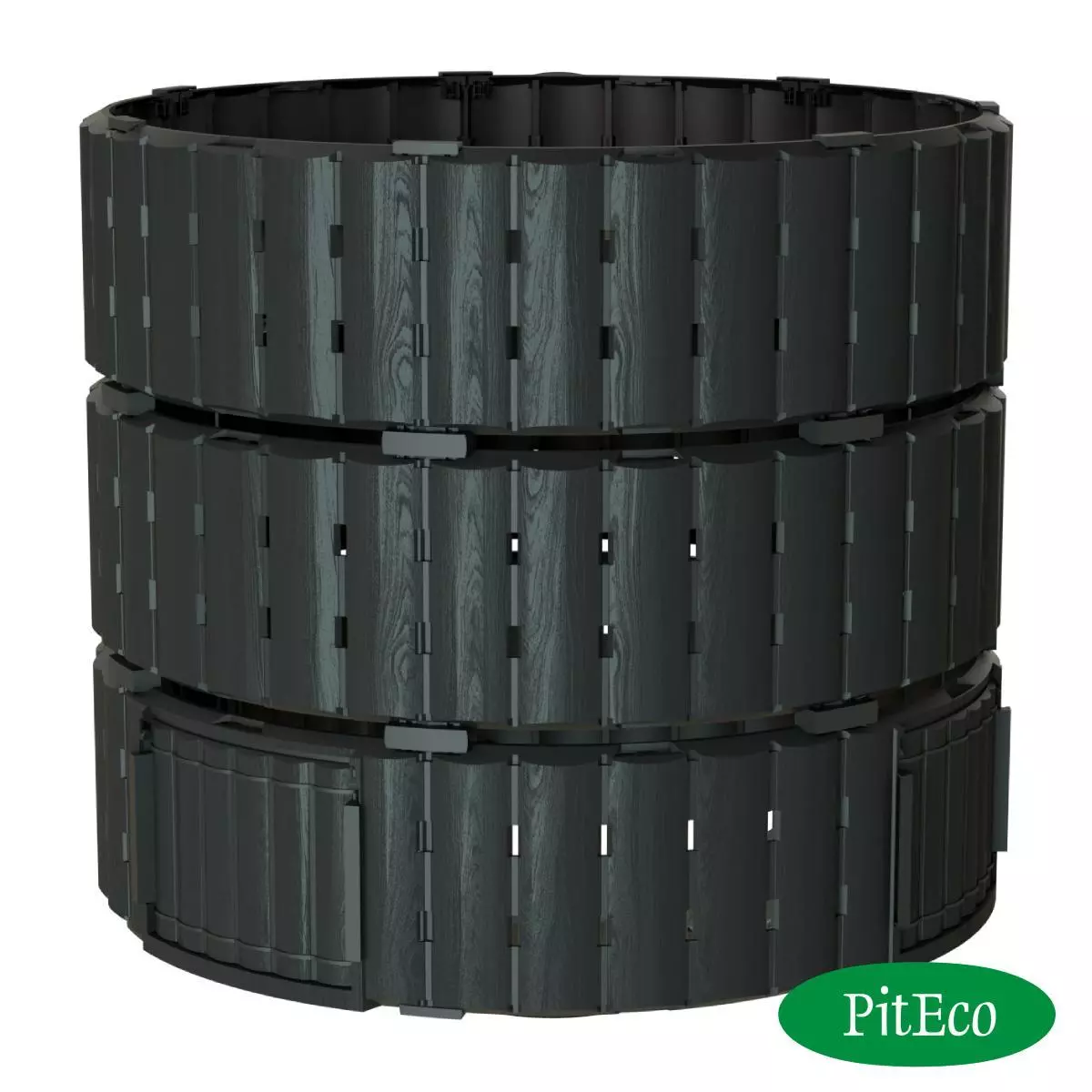 Компостер садовый 1350 л Piteco без крышки и дна, черный, К11135