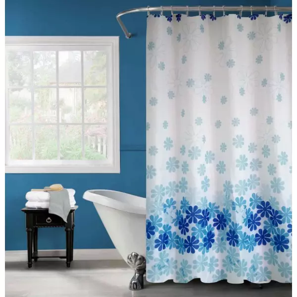 Штора для ванны Цветочный дождь, голубая PH98