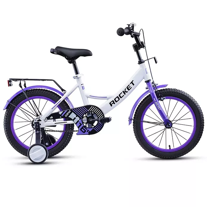 Велосипед детский двухколесный 16 Rocket Gem 16.GEM.WT/PR.25 бело-фиолетовый