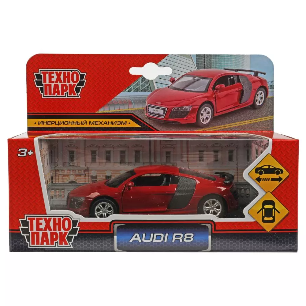 Автомобиль Audi R8 GT 11,4см металл красный Технопарк 67333