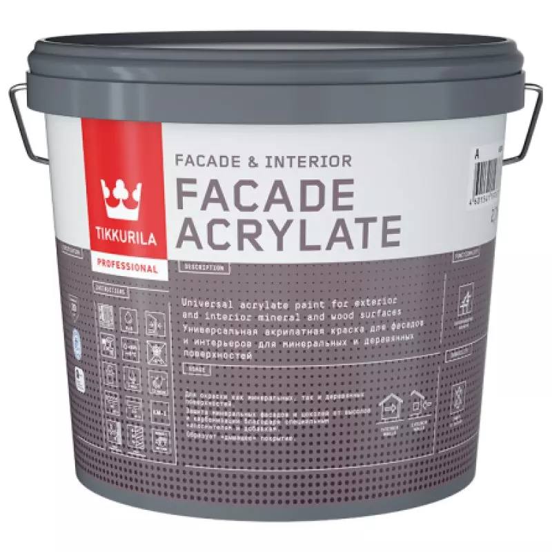 Краска акрилатная Facade Acrylate A гл/мат 0,9л
