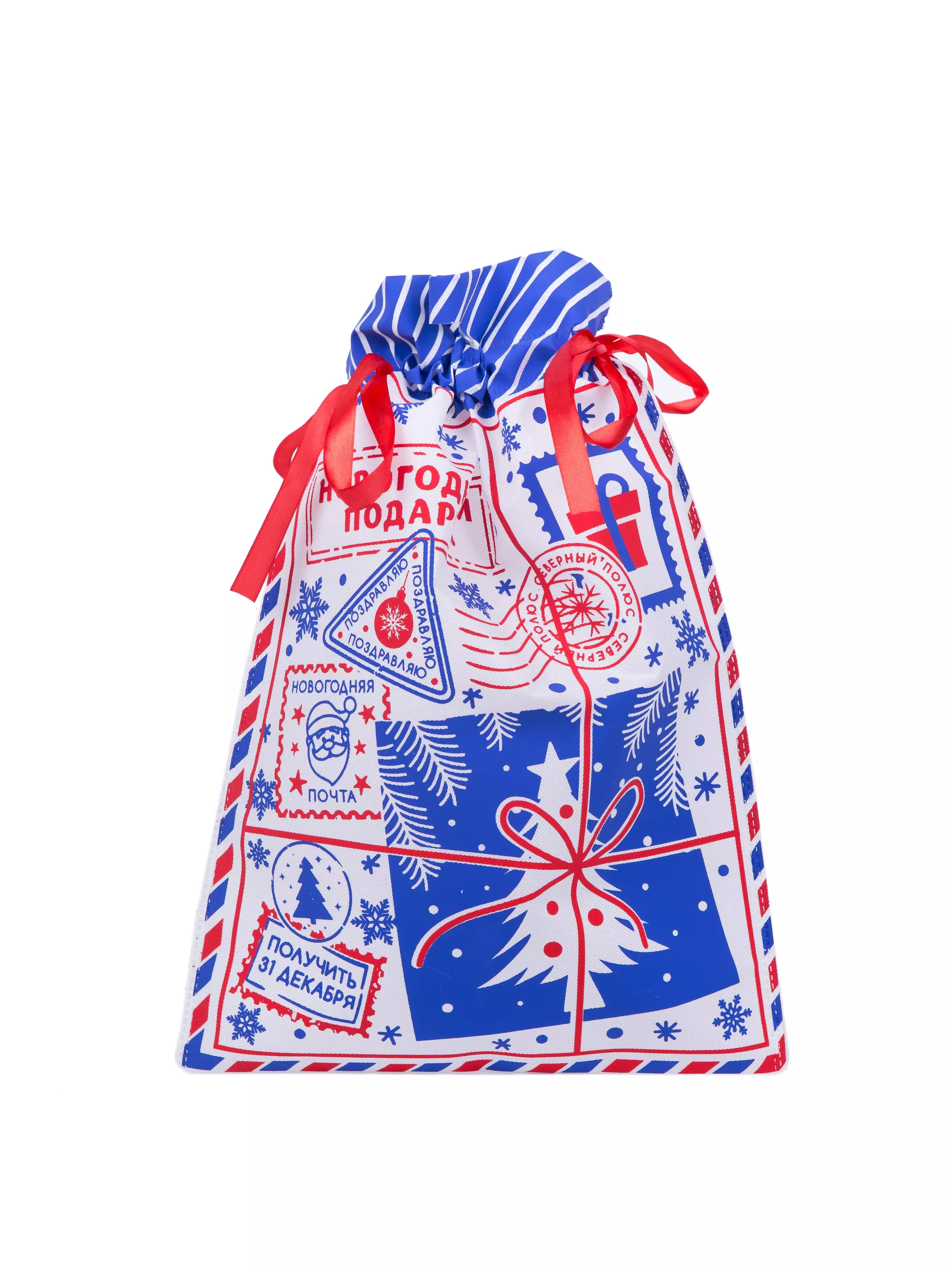 Мешок для подарка из нетканого материала (полипропилен), с полиэстеровой лентой 30x45см 95088
