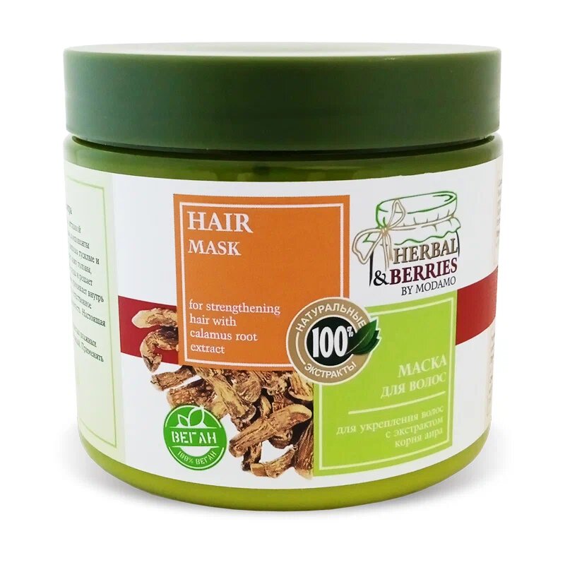 Маска HERBAL&BERRIES для укрепления волос с экстрактом корня аира 500мл