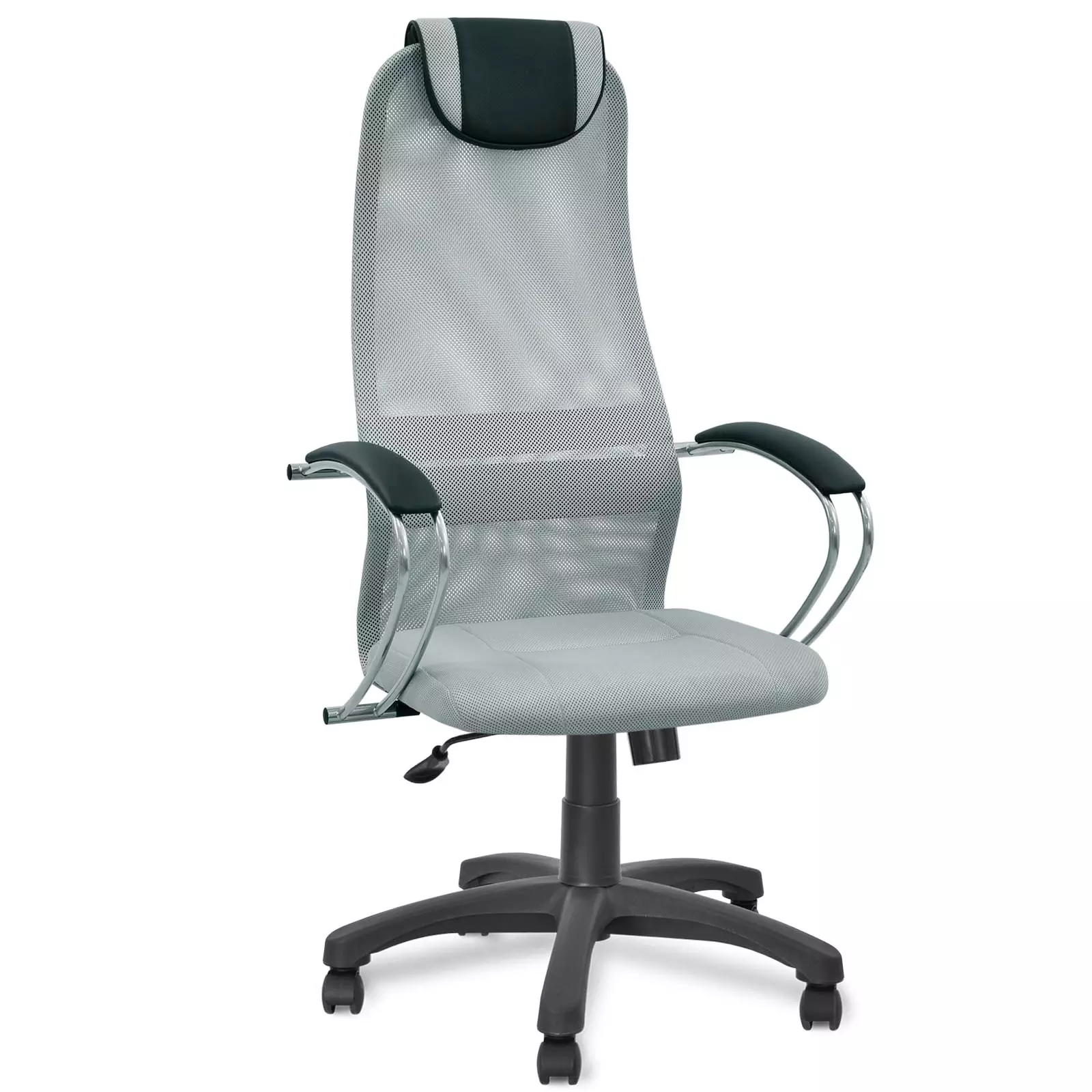 Кресло компьютерное Элегия L1, темн.серая сетка, механизм качания топ-ган