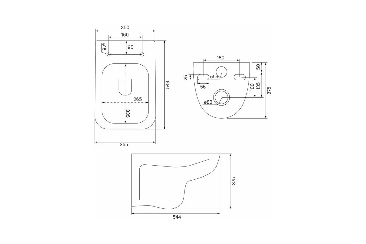 Подвесной унитаз IDDIS Vibe VIBRDSEI25 безободковый