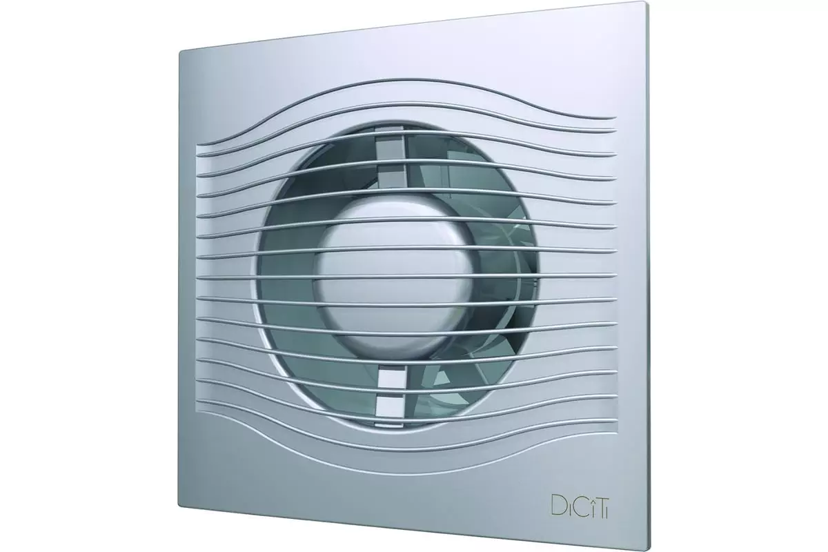 Вентилятор вытяжной накладной D-100 DICITI SLIM 4C Gray metal обратный клапан