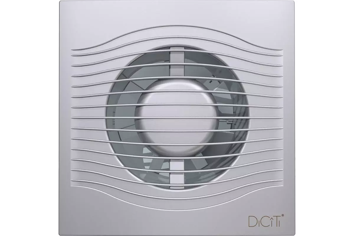 Вентилятор вытяжной накладной D-100 DICITI SLIM 4C Gray metal обратный клапан