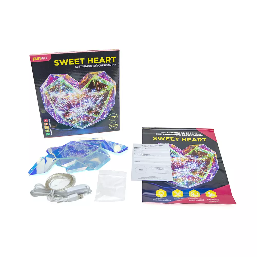 Светодиодная фигура DIY Sweet Heart Сердце 22,5 см, USB гирлянда в комплекте Funray 10011