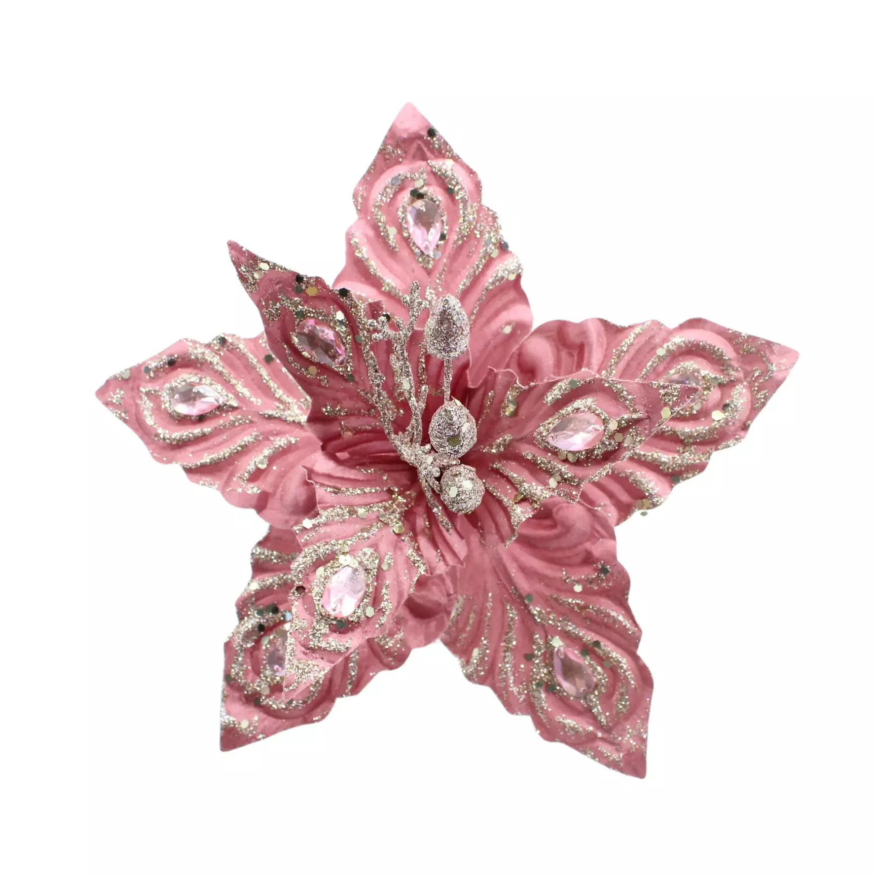 Новогоднее ёлочное украшение из полиэстера, на клипсе из черного металла / 22x24x24см 91267