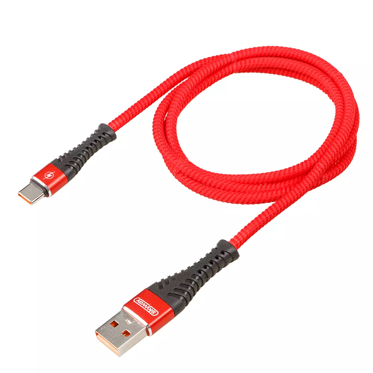 Кабель SKYWAY S09603009 USB - Type-C 15W SKYWAY в мягкой оплетке красный 1м