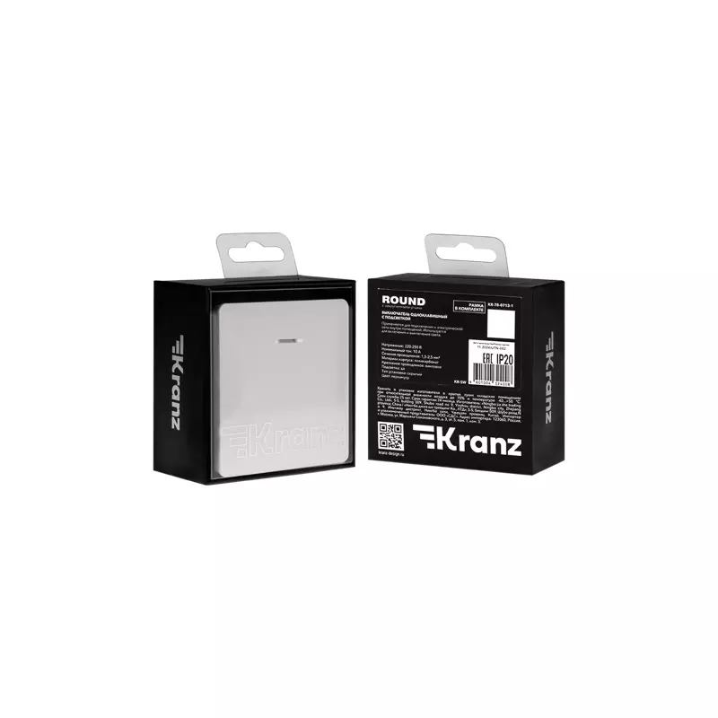 Выключатель встраиваемый 1-клавишный c индикатором перламутр Kranz Miele Round KR-78-0713-1