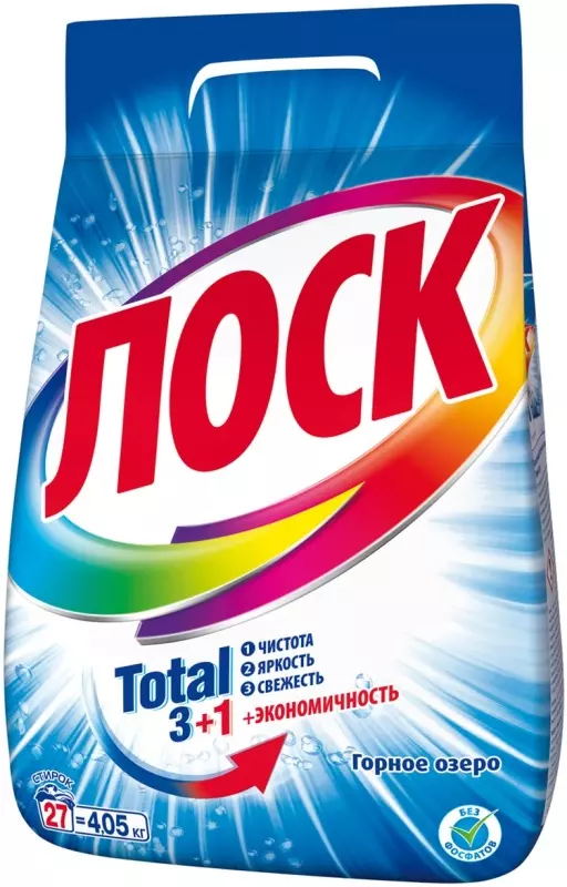 Стиральный порошок автомат ЛОСК Горное озеро для белого 4,05 кг