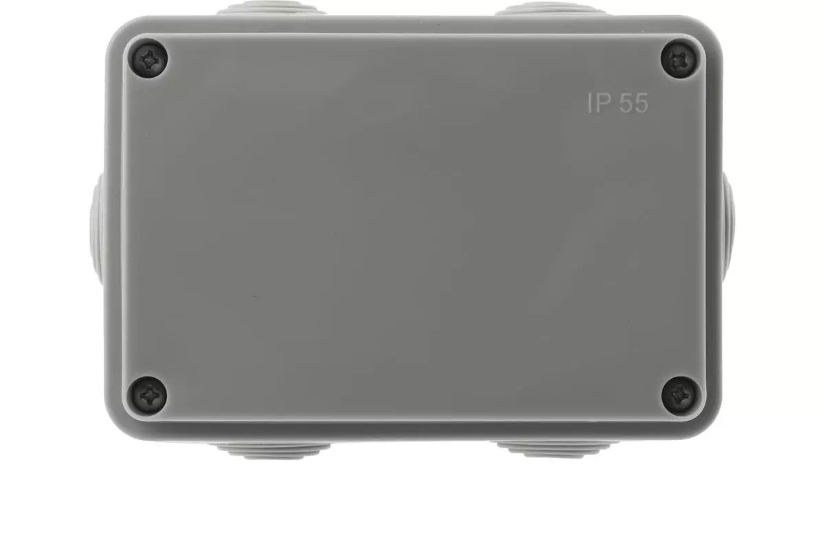 Распределительная коробка накладная 120х80х50мм 6 вводов IP55 серый
