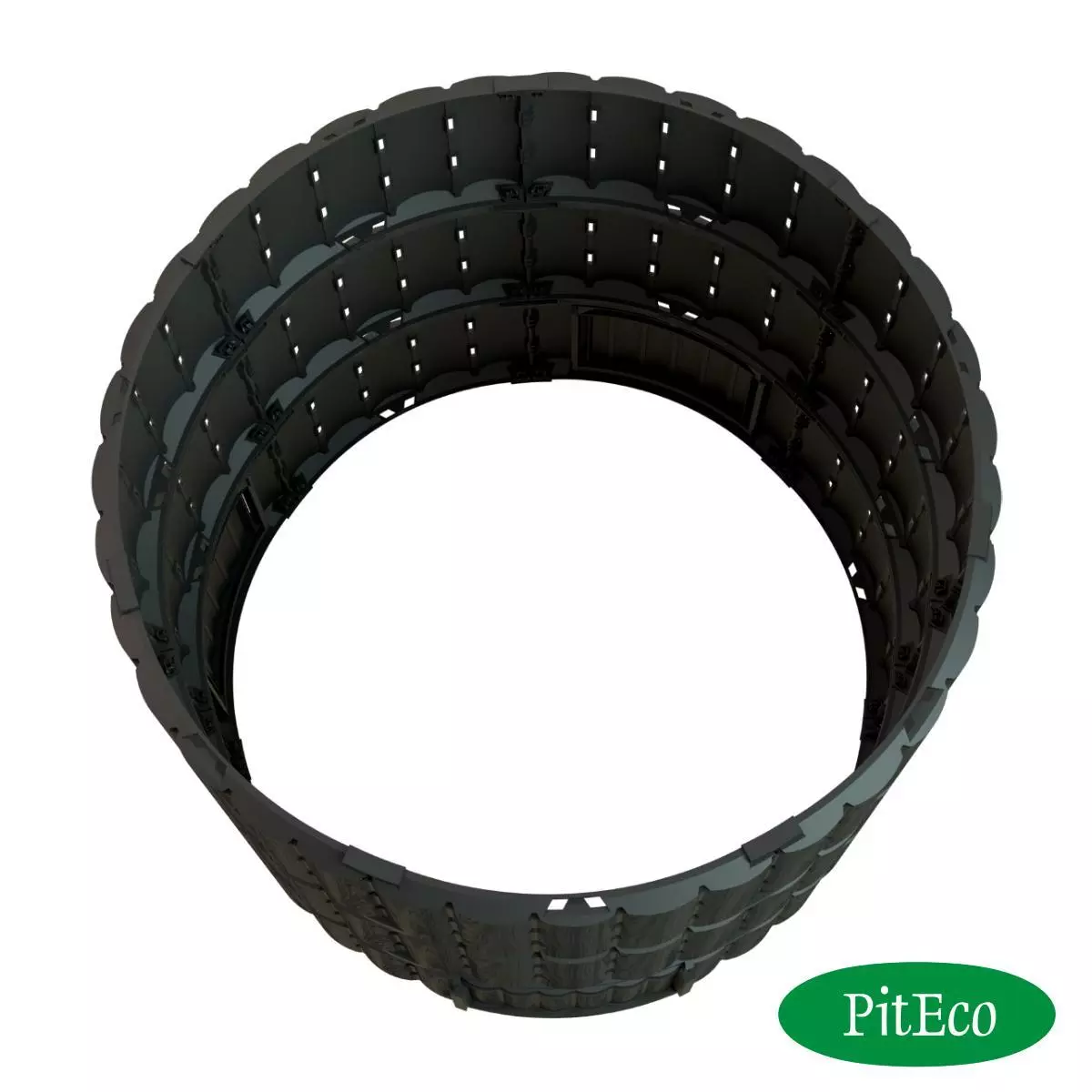 Компостер садовый 1350 л Piteco без крышки и дна, черный, К11135